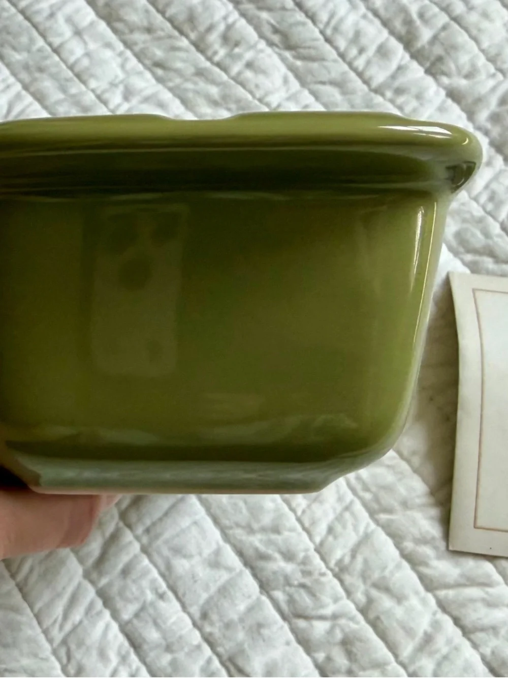 Longaberger Woven Traditions Heritage Green Rectangular Loaf Baker Dish